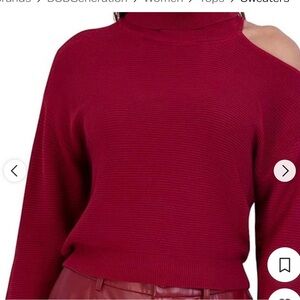 BCBGeneration Off-the-Shoulder Red Sweater